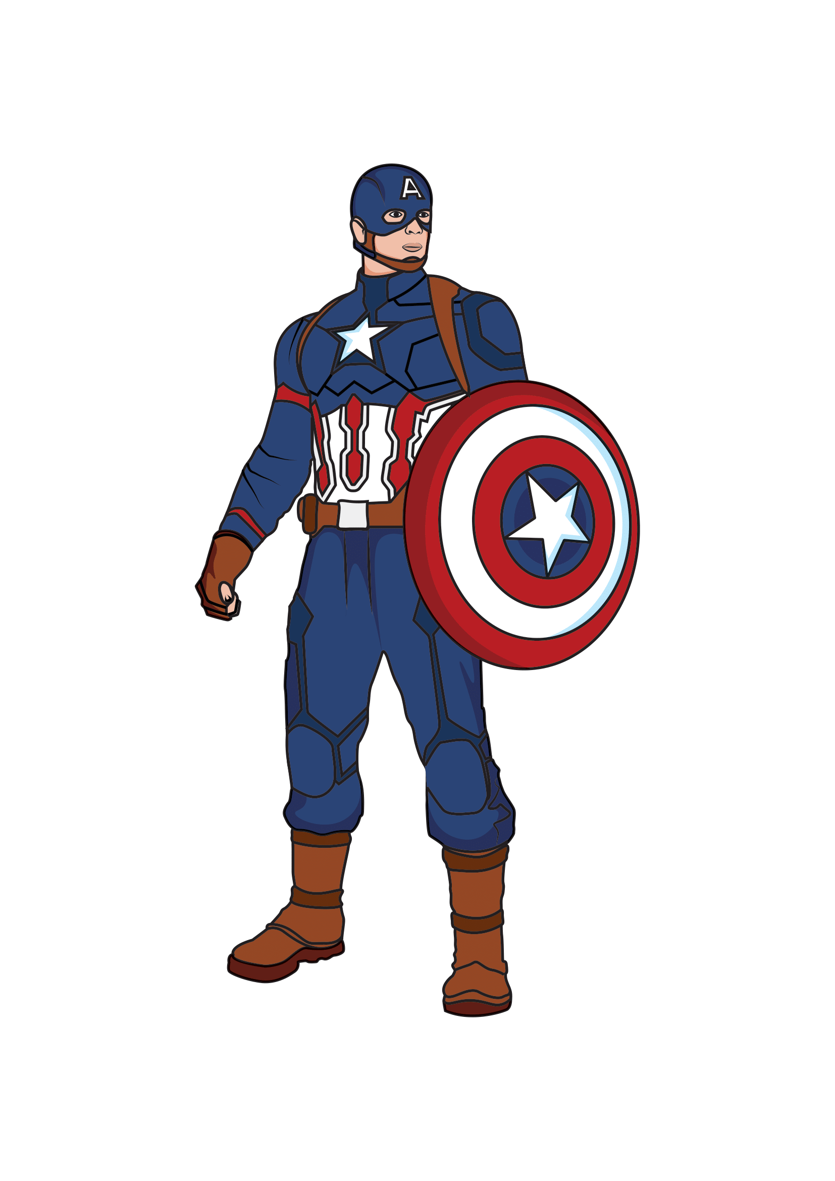 How to Draw Captain America Step by Step Printable