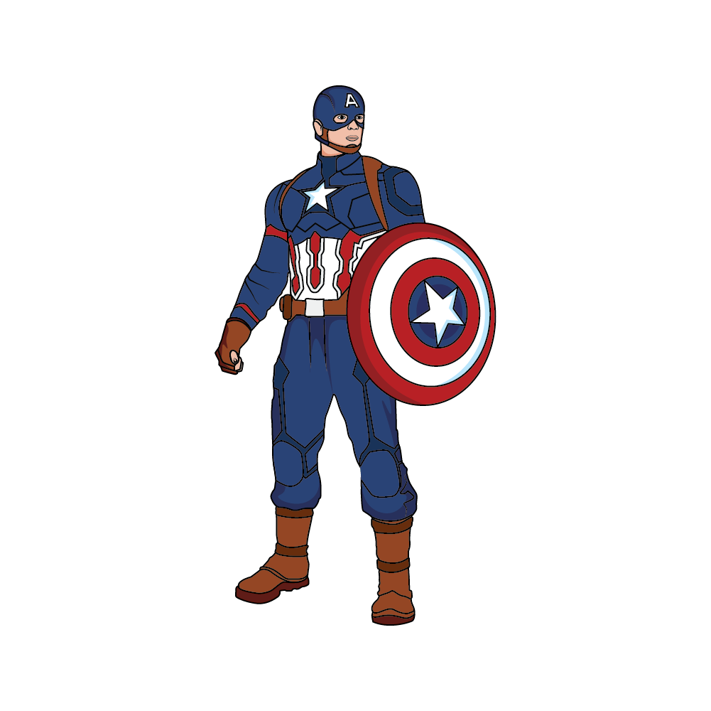 How to Draw Captain America Step by Step Step  10
