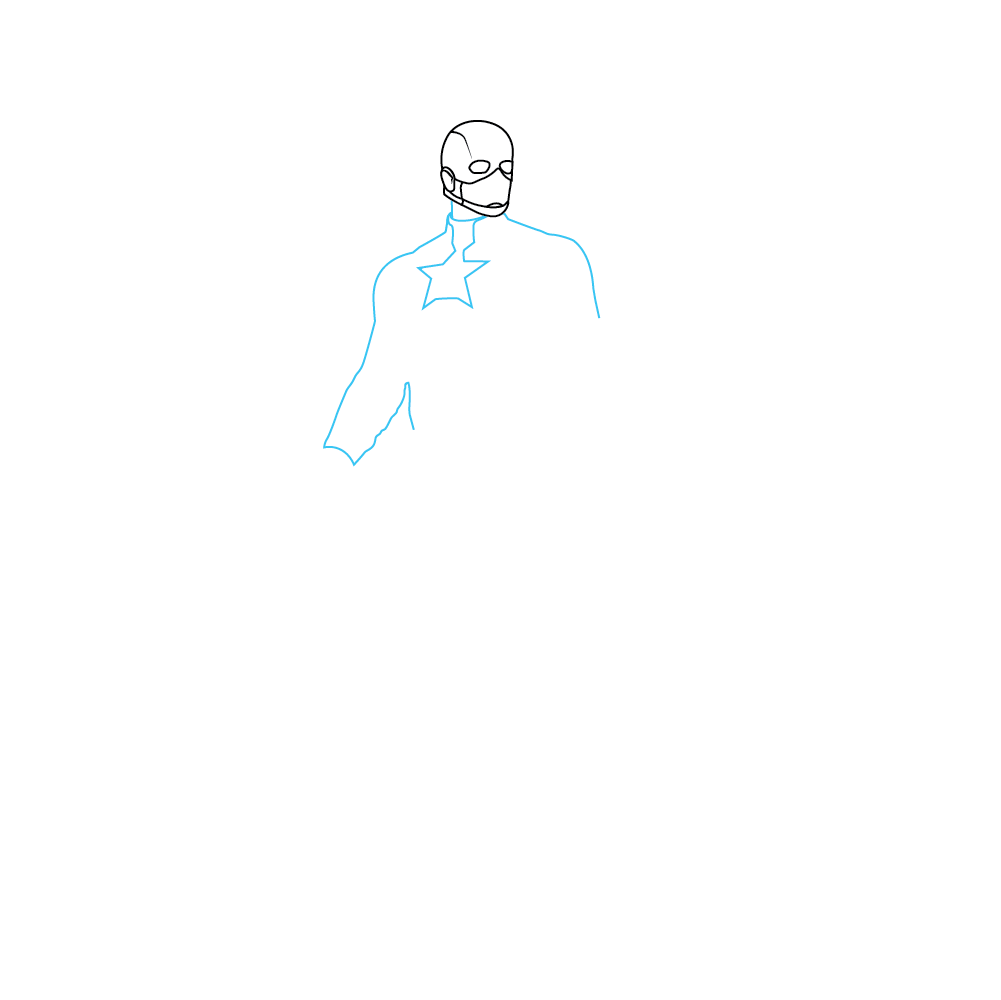 How to Draw Captain America Step by Step Step  3