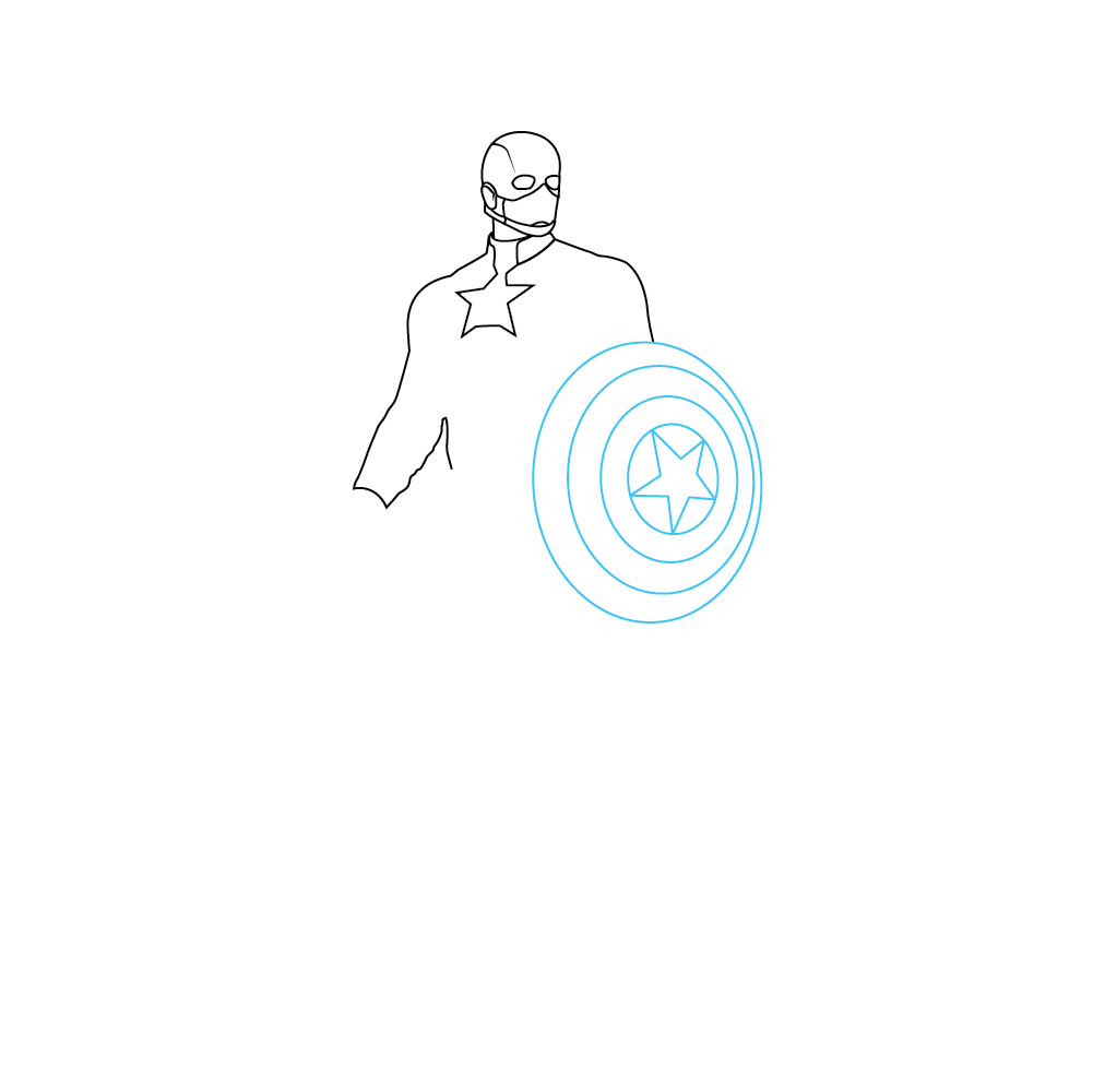 How to Draw Captain America Step by Step Step  4