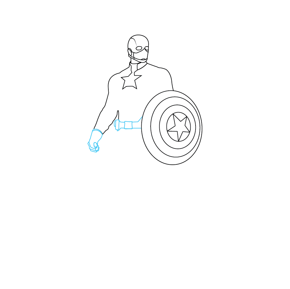 How to Draw Captain America Step by Step Step  5