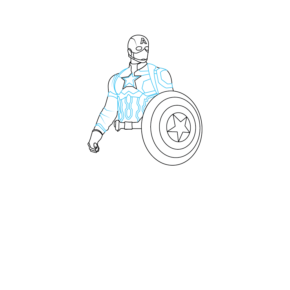How to Draw Captain America Step by Step Step  6