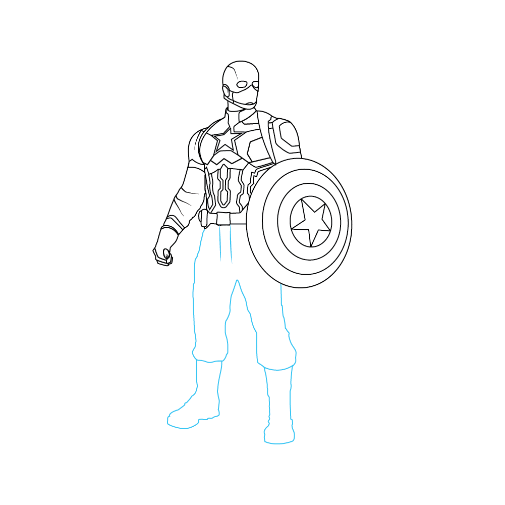 How to Draw Captain America Step by Step Step  7
