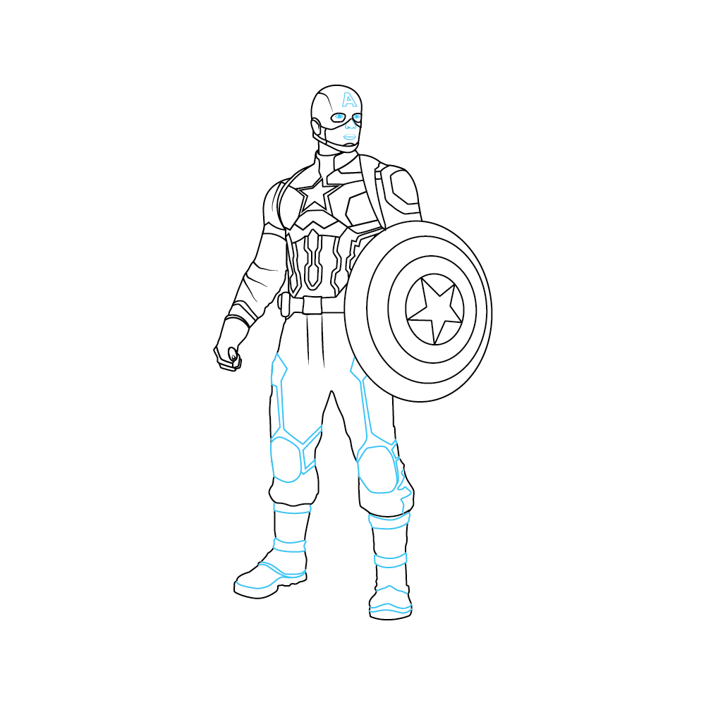 How to Draw Captain America Step by Step Step  8