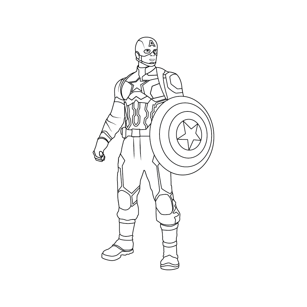 How to Draw Captain America Step by Step Step  9