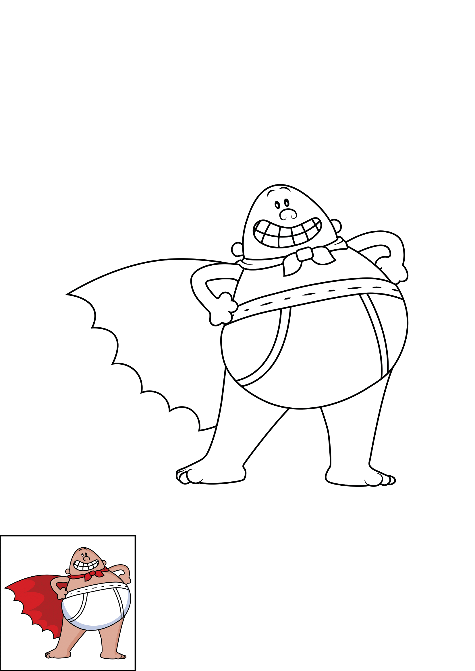 How to Draw Captain Underpants Step by Step Printable Color