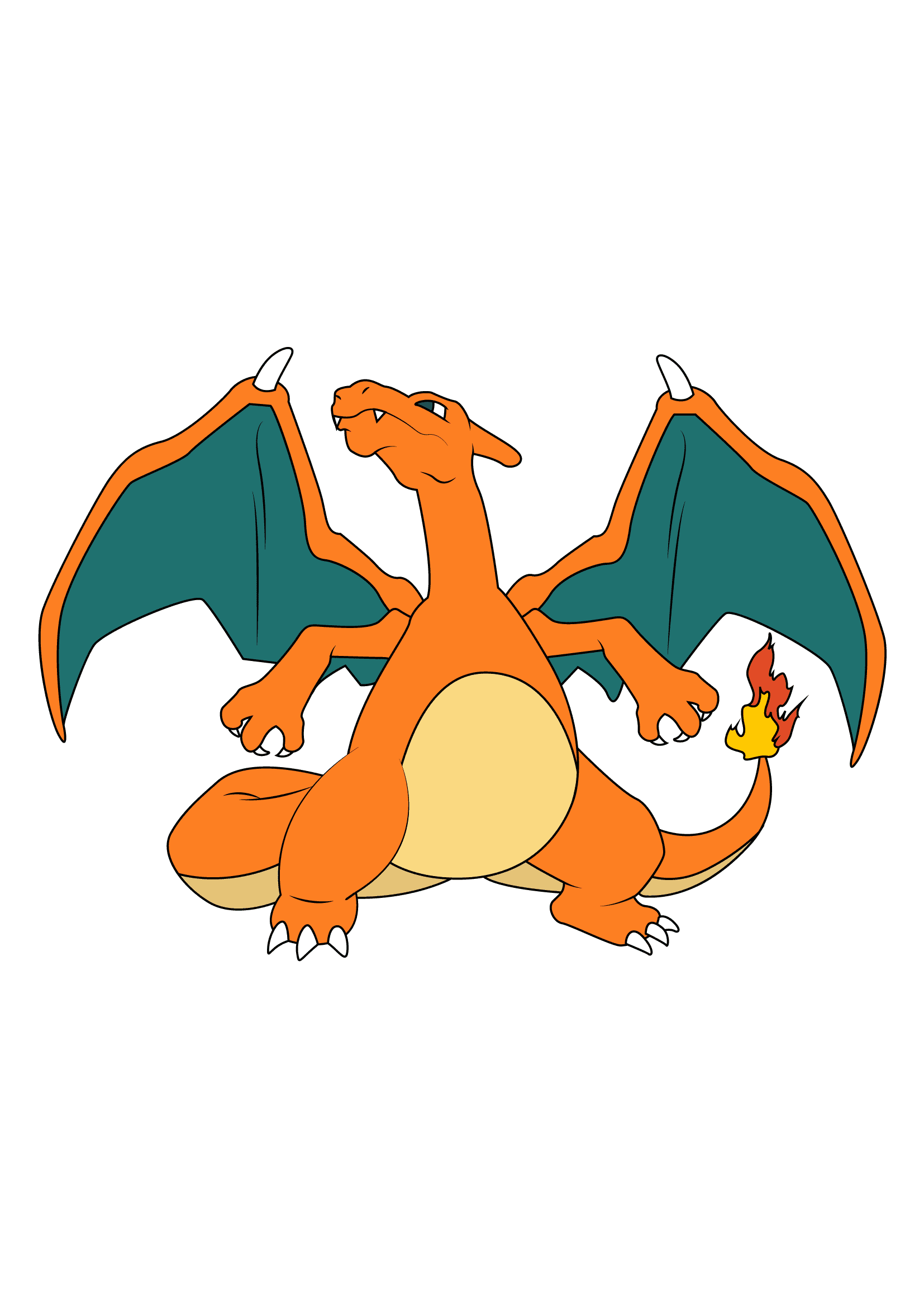 How to Draw Charizard Step by Step Printable