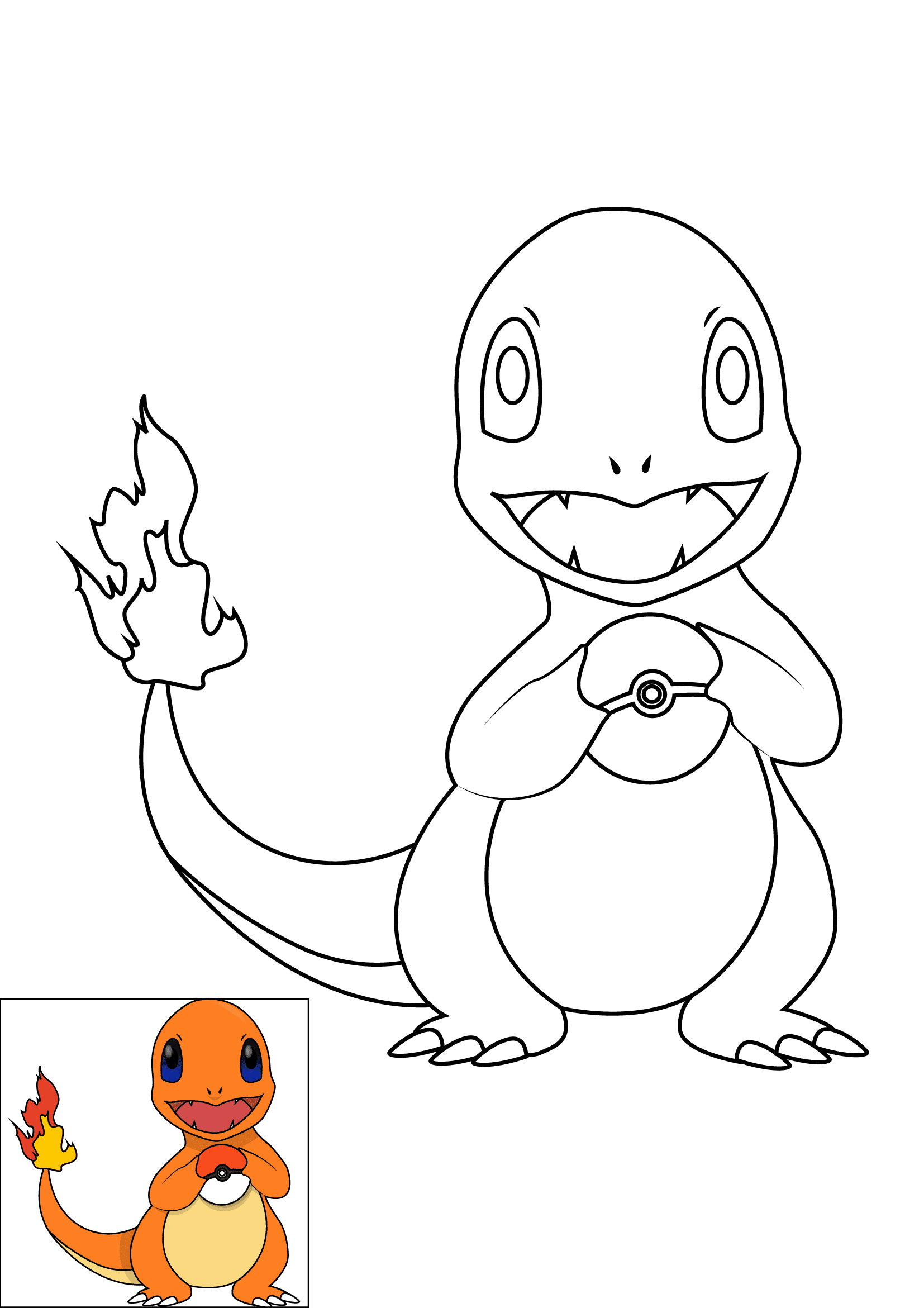 How to Draw Charmander Step by Step Printable Color