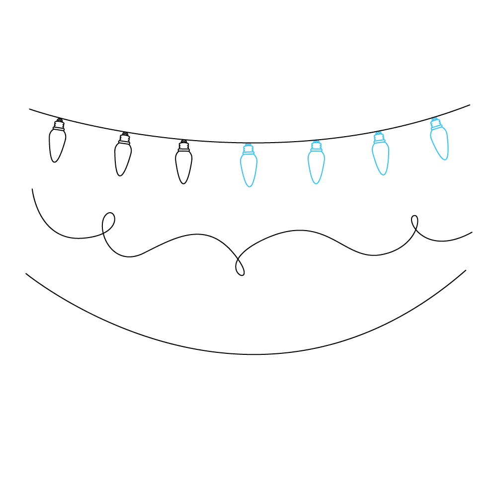 How to Draw Christmas Lights Step by Step Step  5