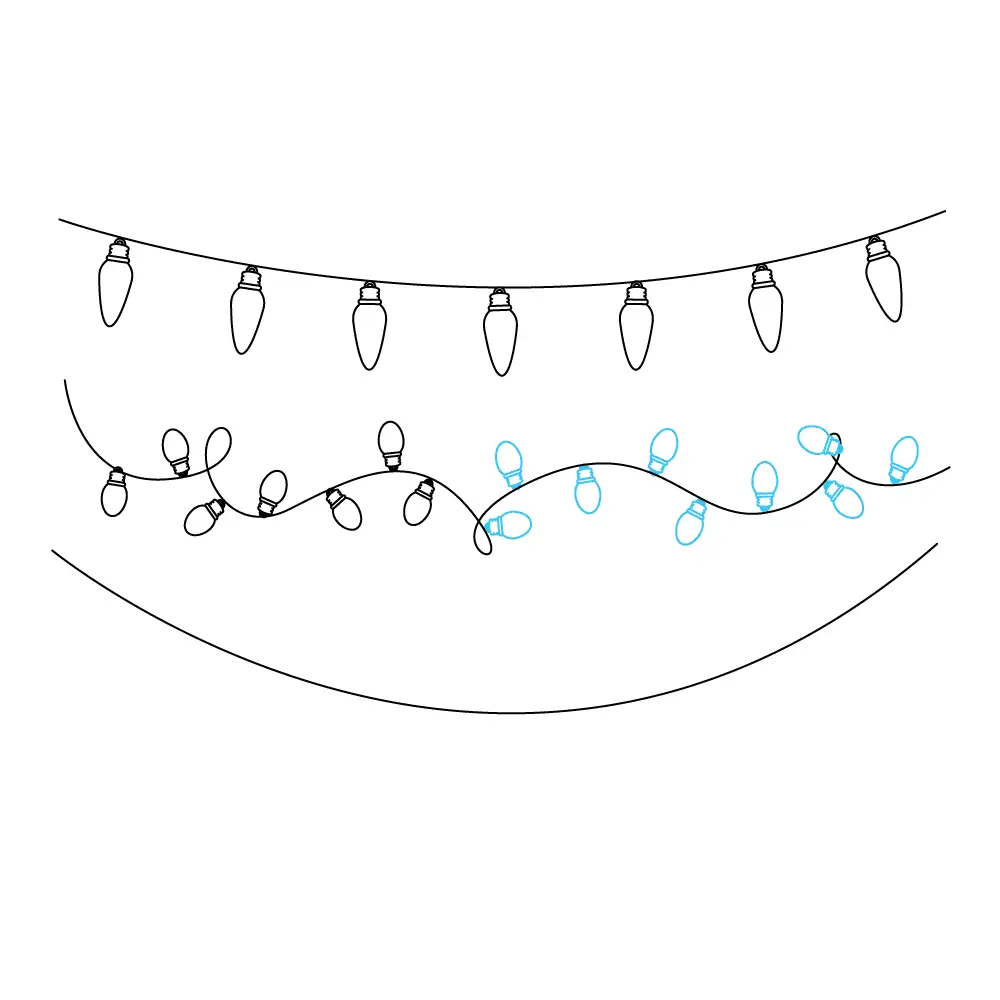 How to Draw Christmas Lights Step by Step Step  7