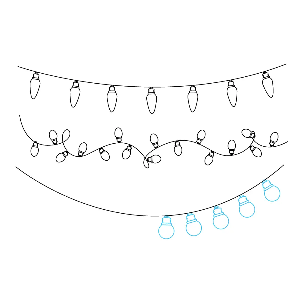 How to Draw Christmas Lights Step by Step Step  8