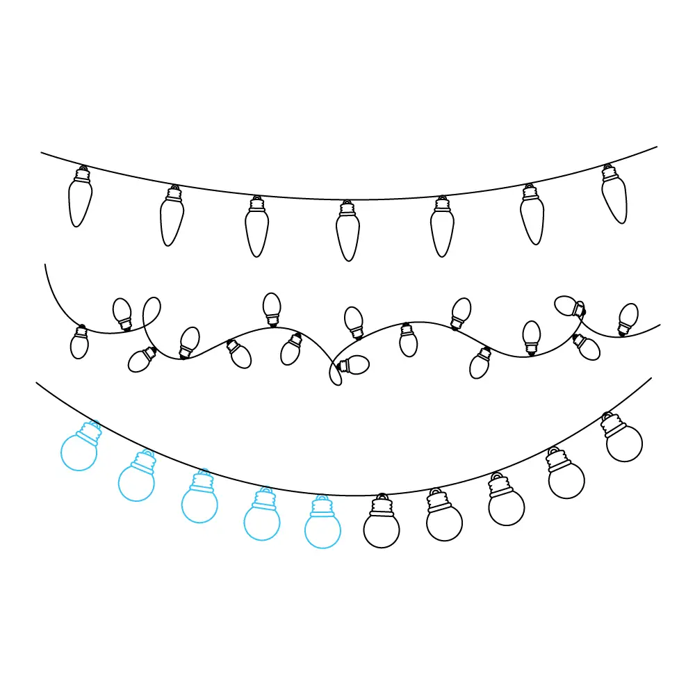 How to Draw Christmas Lights Step by Step Step  9