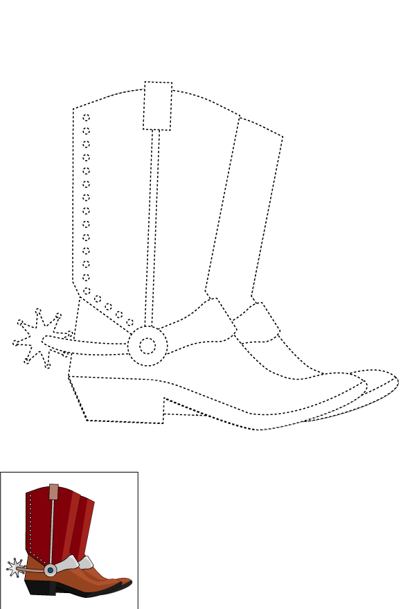 How to Draw Cowboy Boots Step by Step Printable Dotted