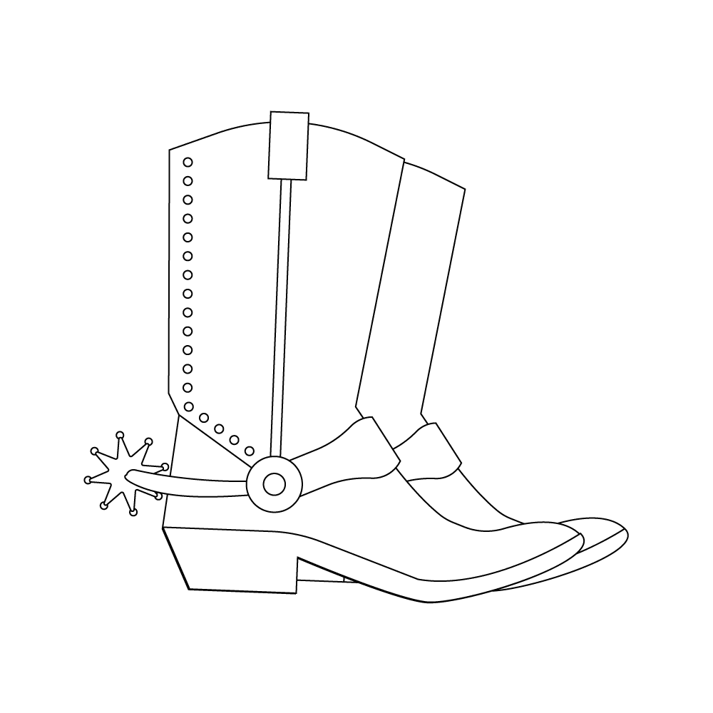 How to Draw Cowboy Boots Step by Step Step  10
