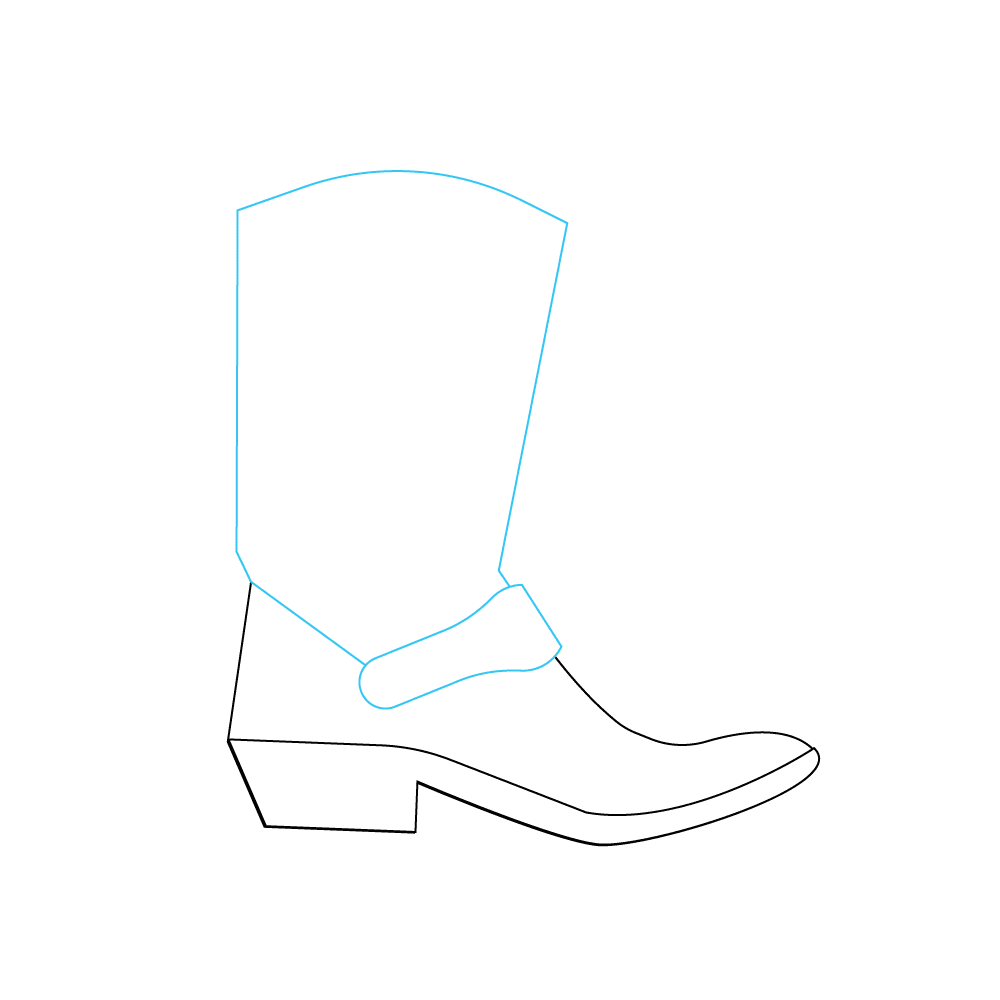 How to Draw Cowboy Boots Step by Step Step  2