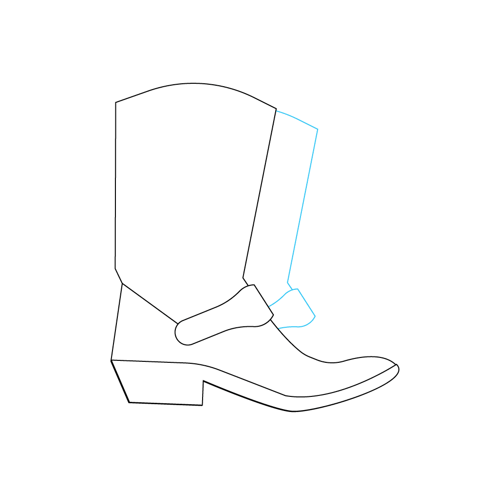 How to Draw Cowboy Boots Step by Step Step  3