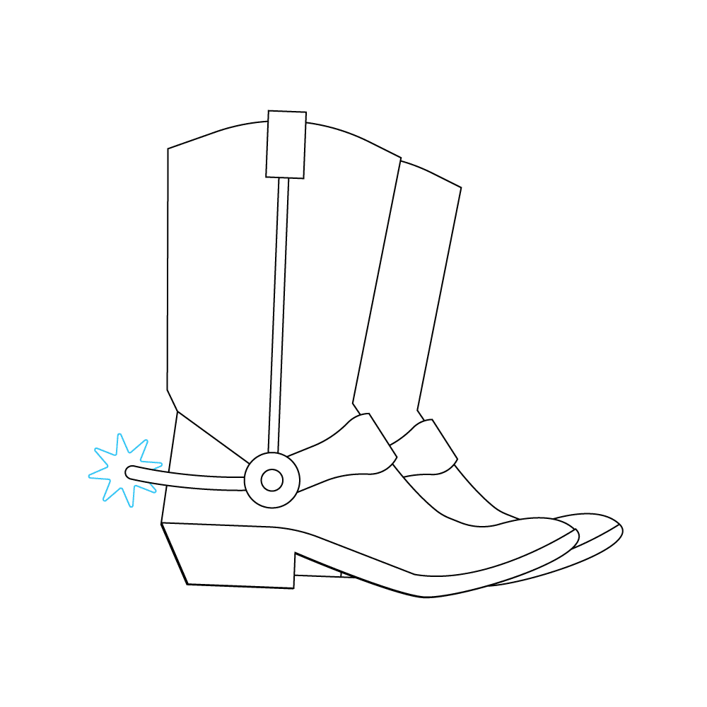 How to Draw Cowboy Boots Step by Step Step  8