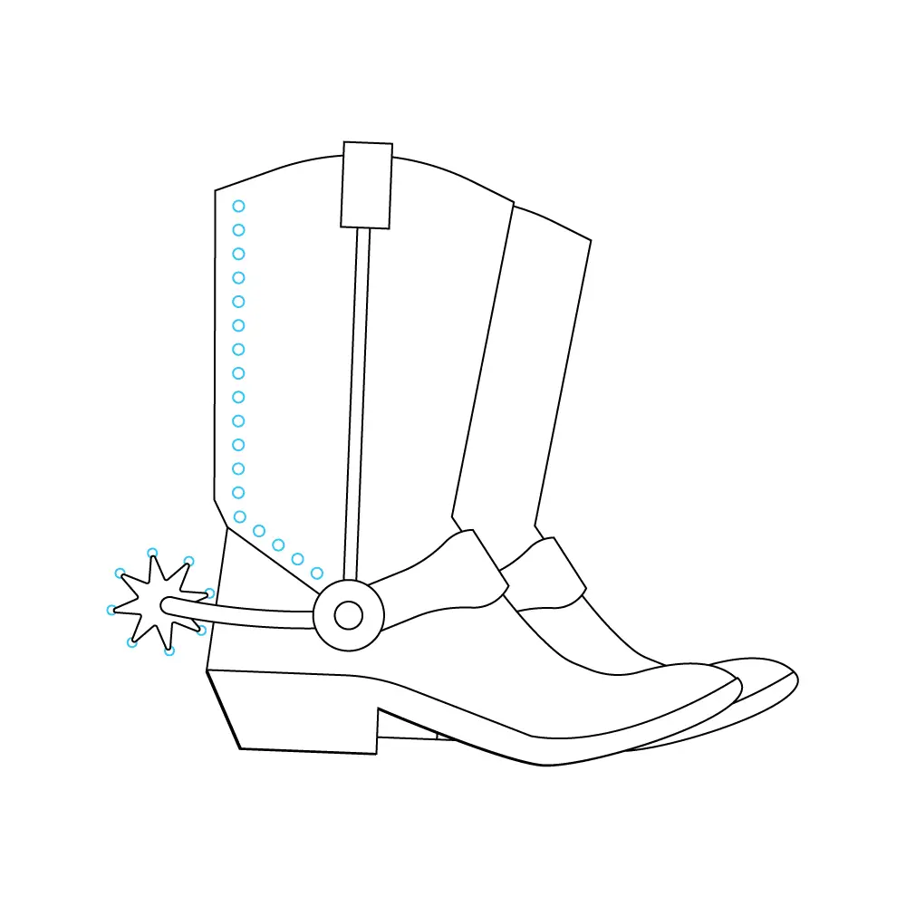 How to Draw Cowboy Boots Step by Step Step  9
