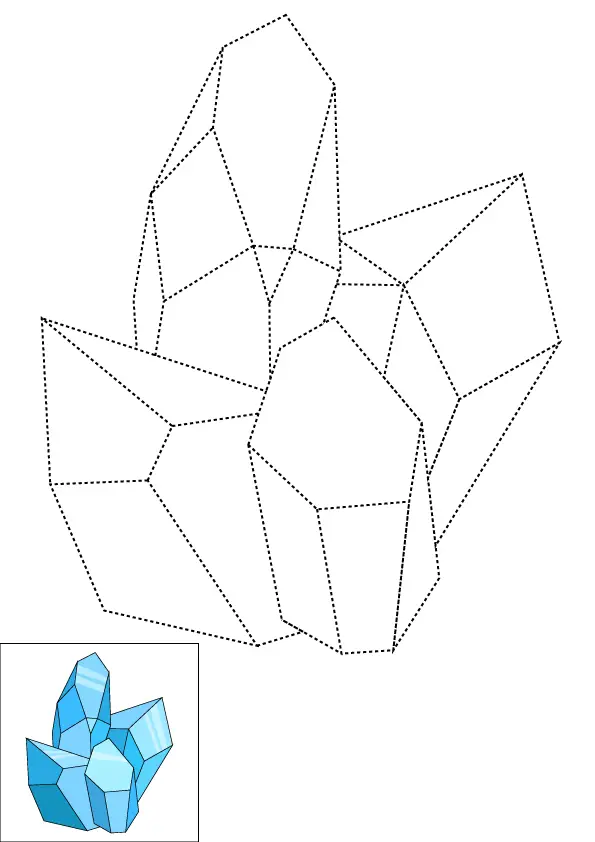 How to Draw Crystals Step by Step Printable Dotted