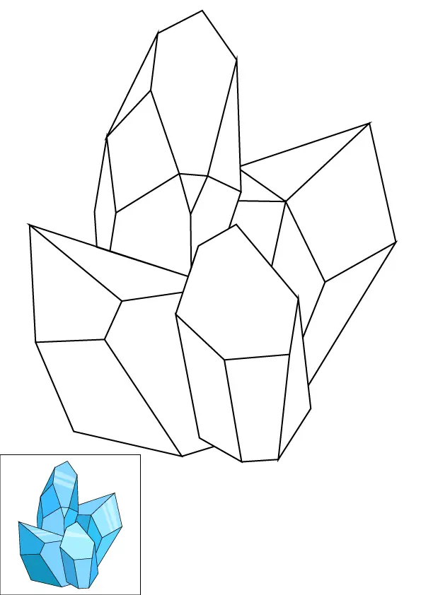 How to Draw Crystals Step by Step Printable Color