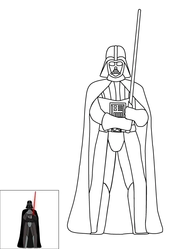 How to Draw Darth Vader Step by Step Printable Color