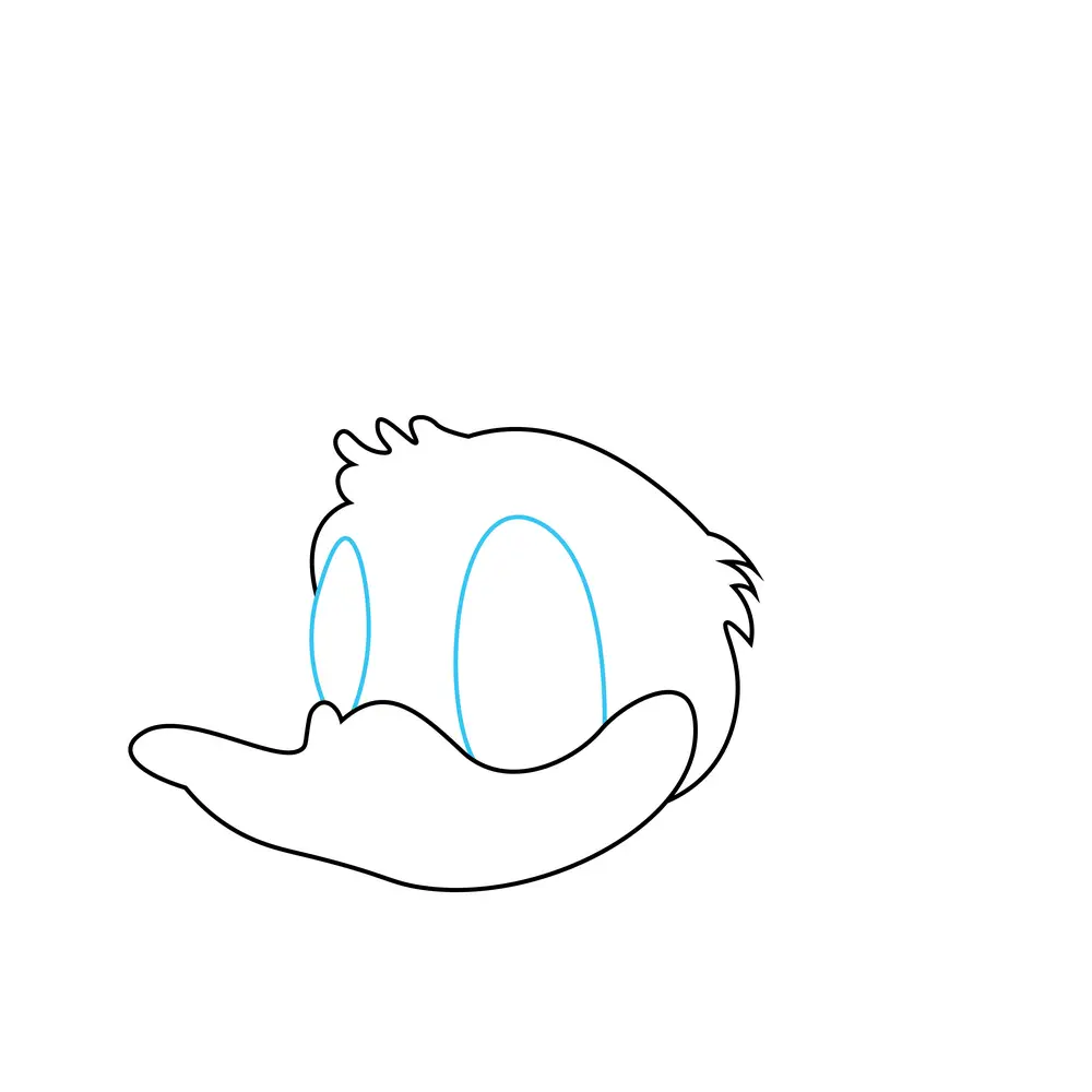 How to Draw Donald Duck Face Step by Step Step  4