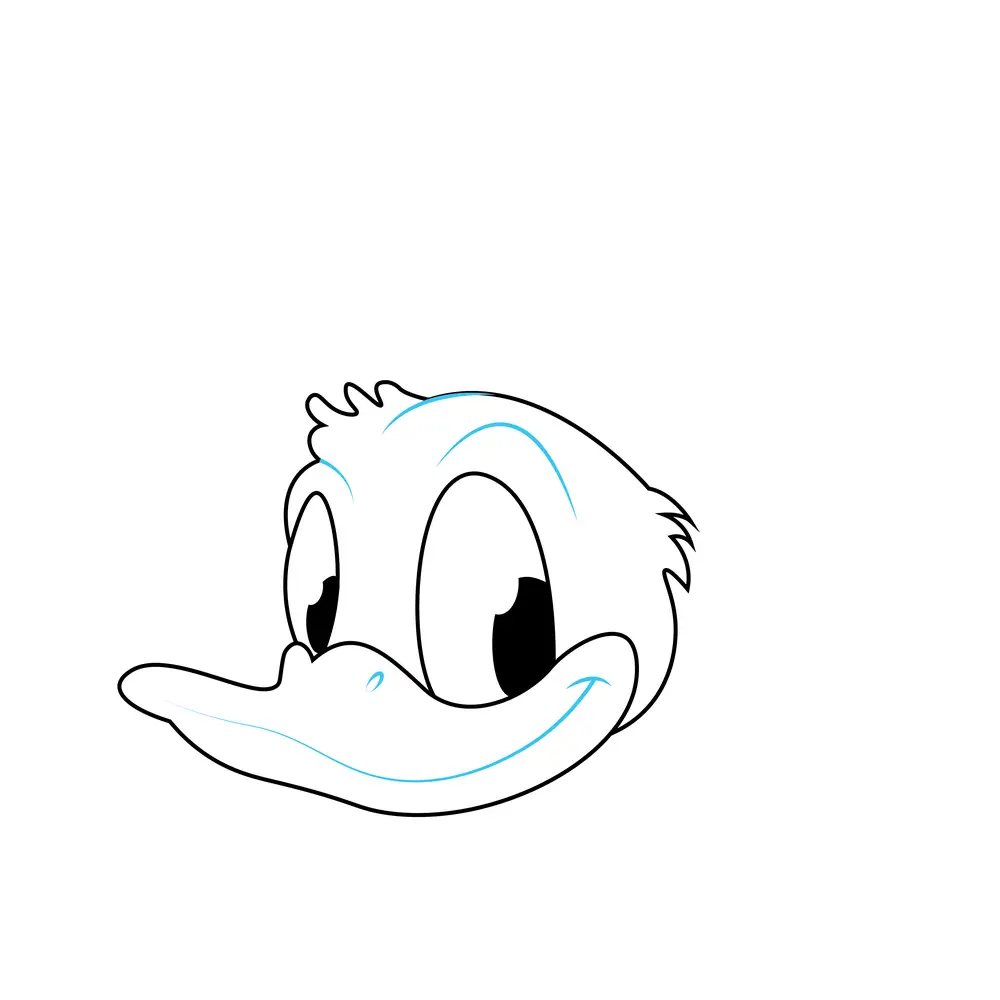 How to Draw Donald Duck Face Step by Step Step  6