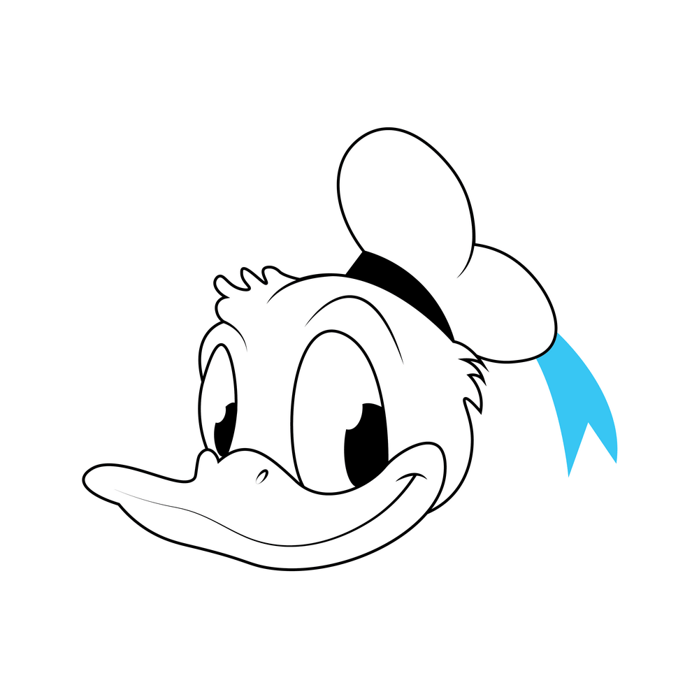 How to Draw Donald Duck Face Step by Step Step  8