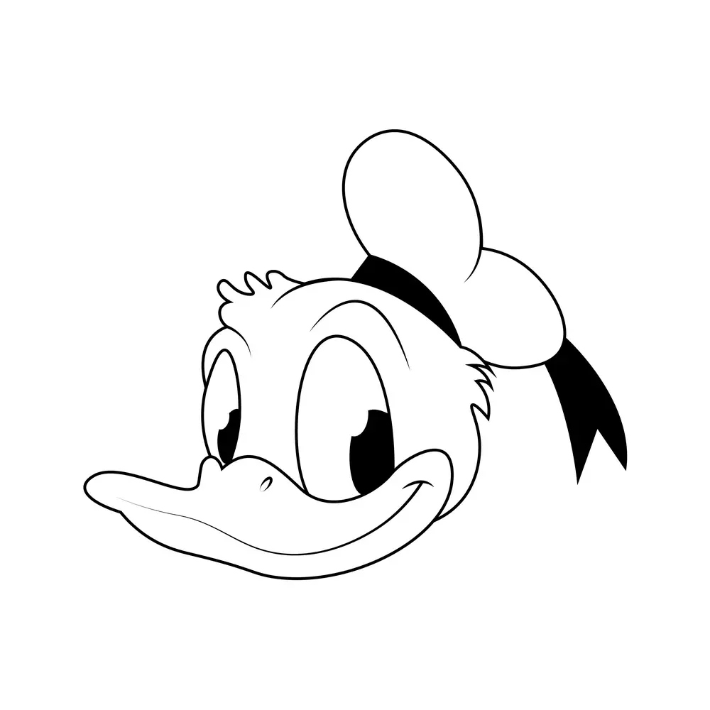 How to Draw Donald Duck Face Step by Step Step  9