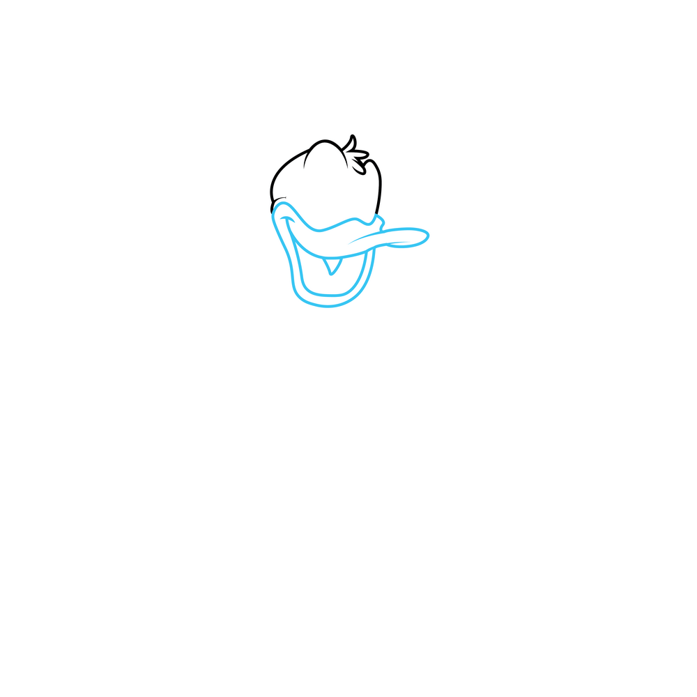 How to Draw Donald Duck Step by Step Step  2