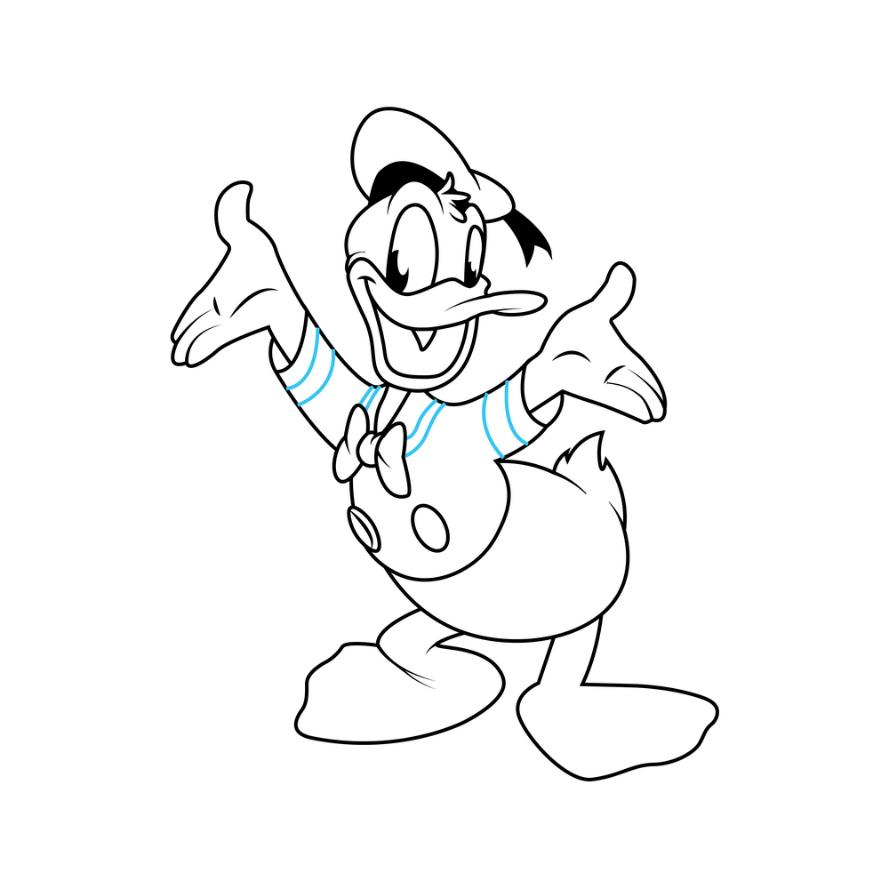 How to Draw Donald Duck Step by Step Step  8
