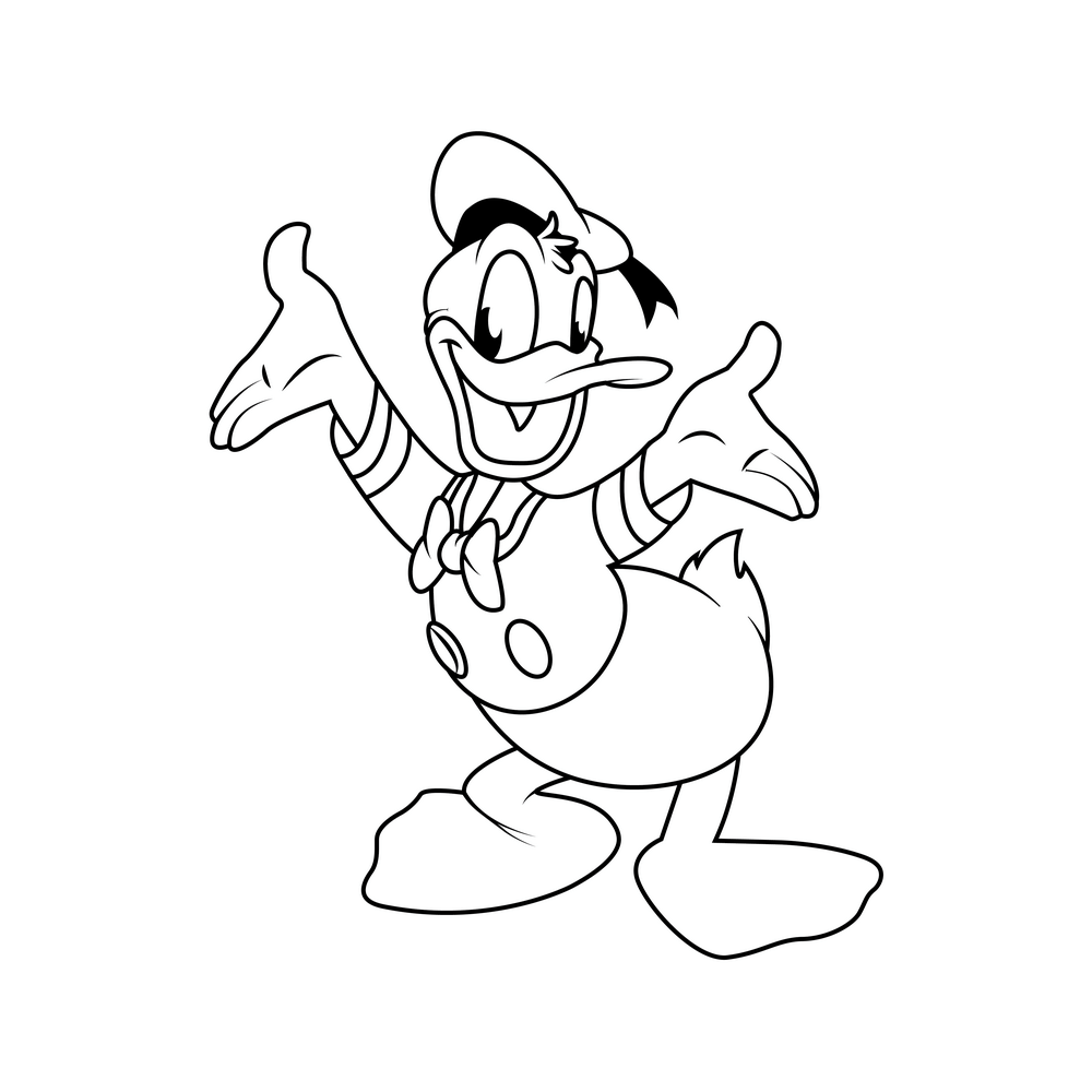 How to Draw Donald Duck Step by Step Step  9