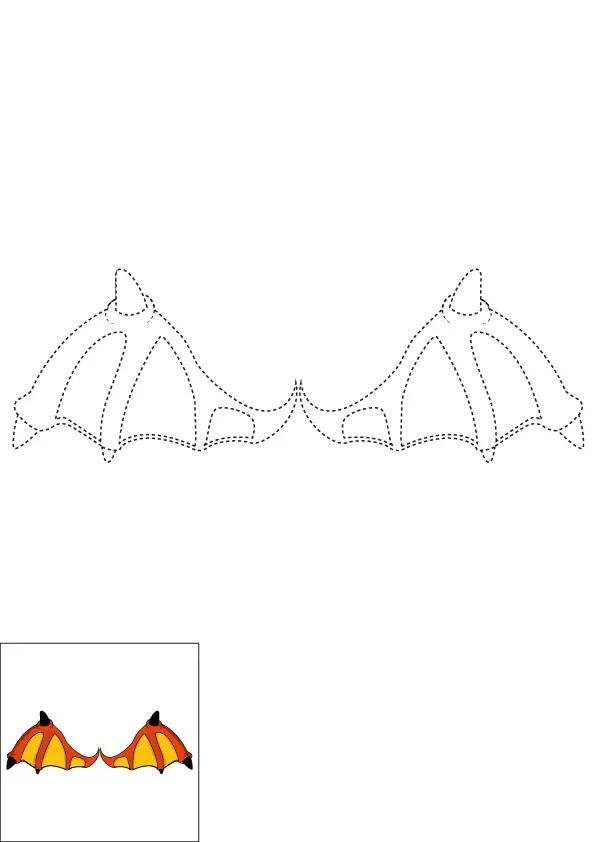 How to Draw Dragon Wings Step by Step Printable Dotted