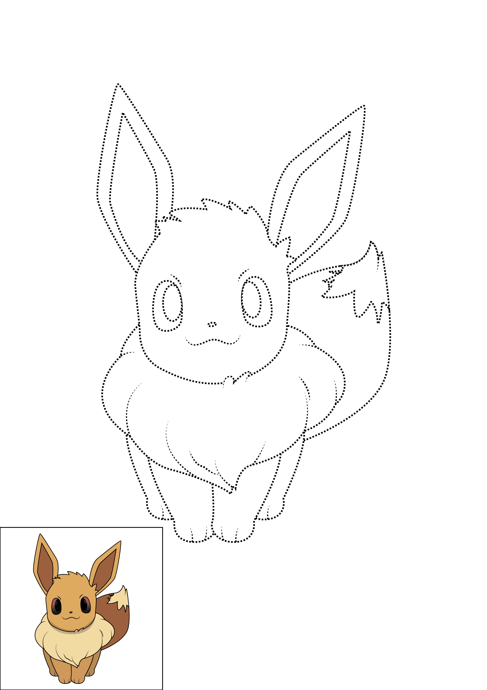 How to Draw Eevee Step by Step Printable Dotted