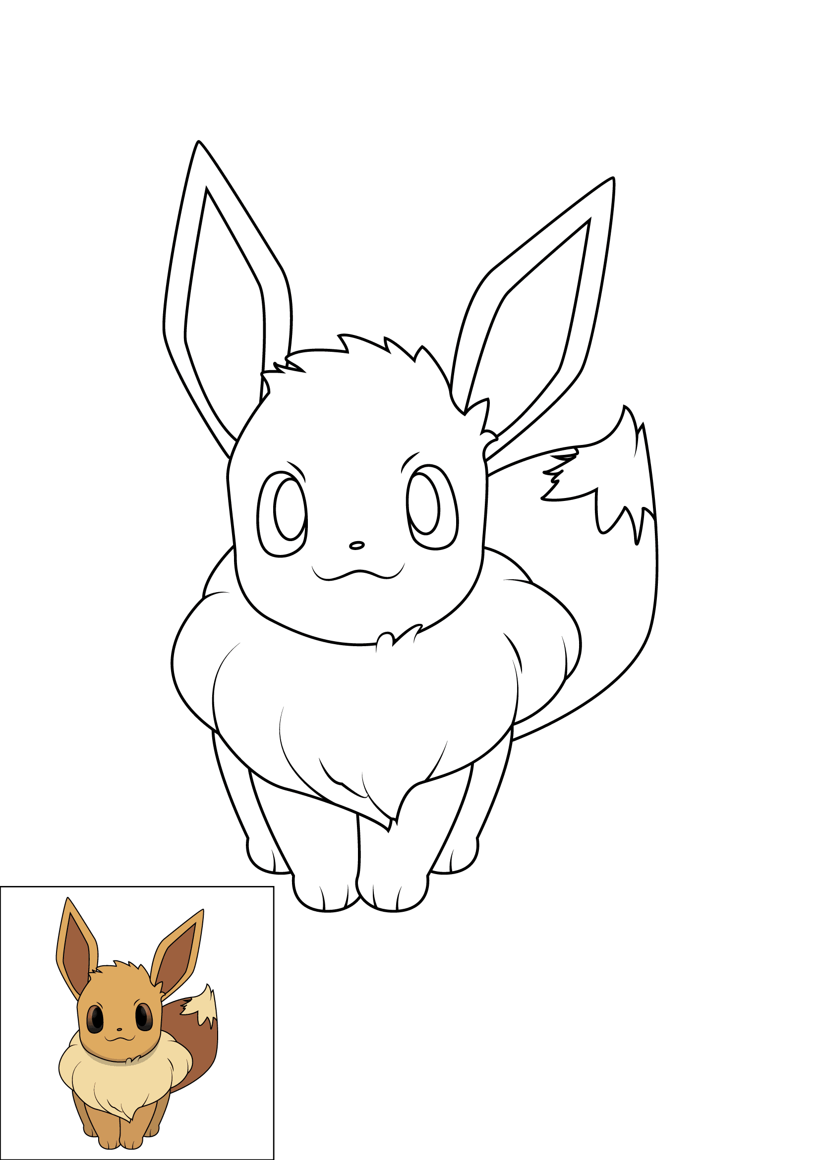 How to Draw Eevee Step by Step Printable Color