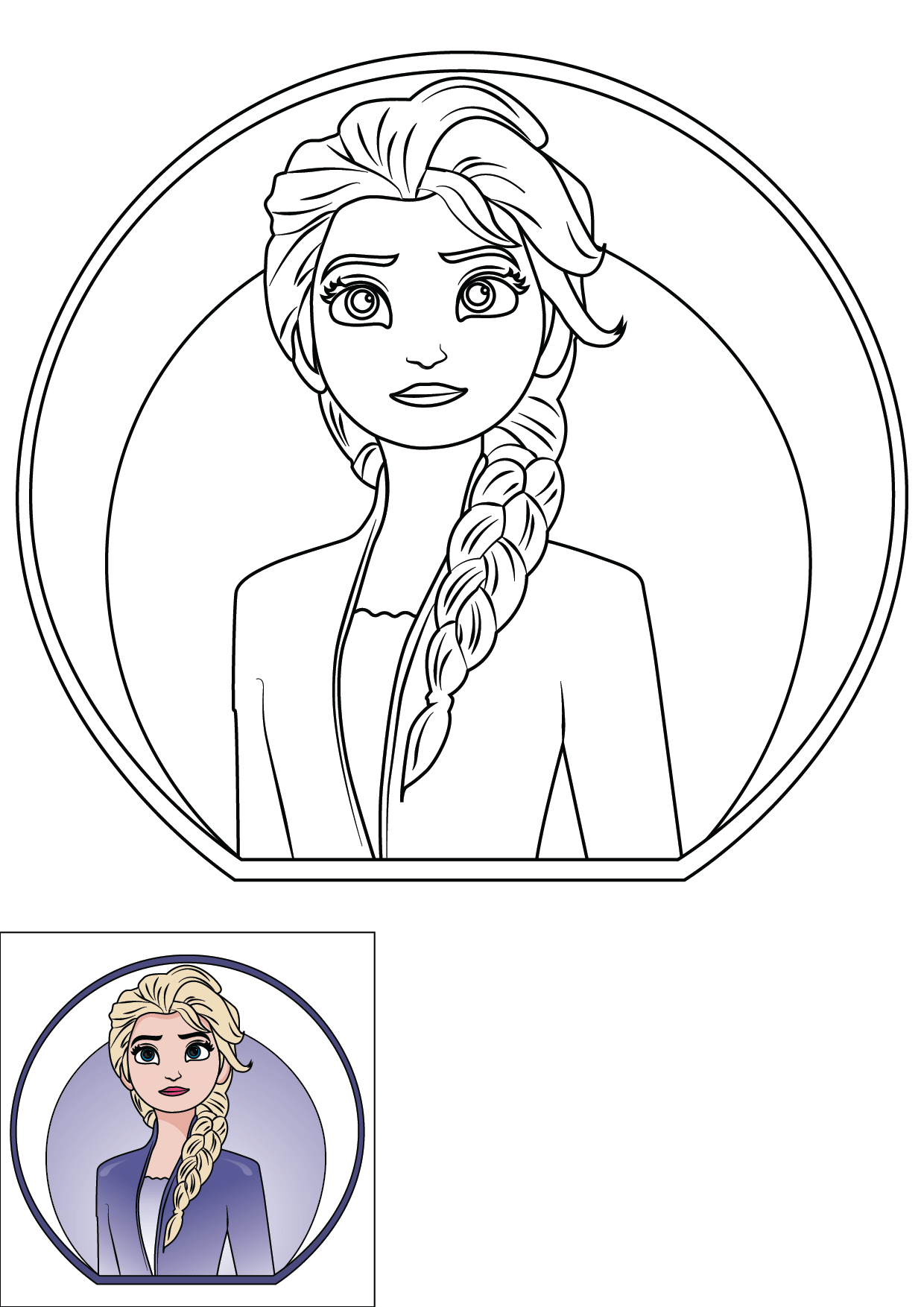 How to Draw Elsa Step by Step Printable Color