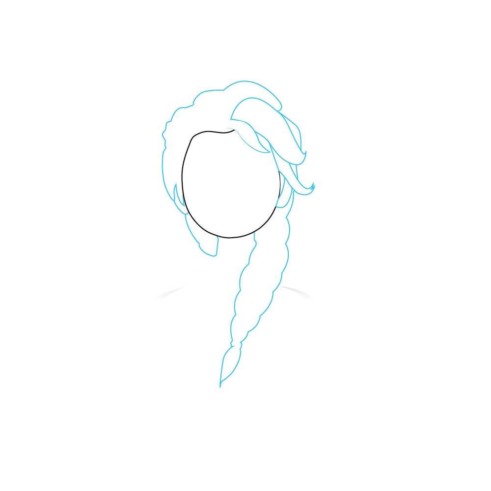 How to Draw Elsa Step by Step Step  2