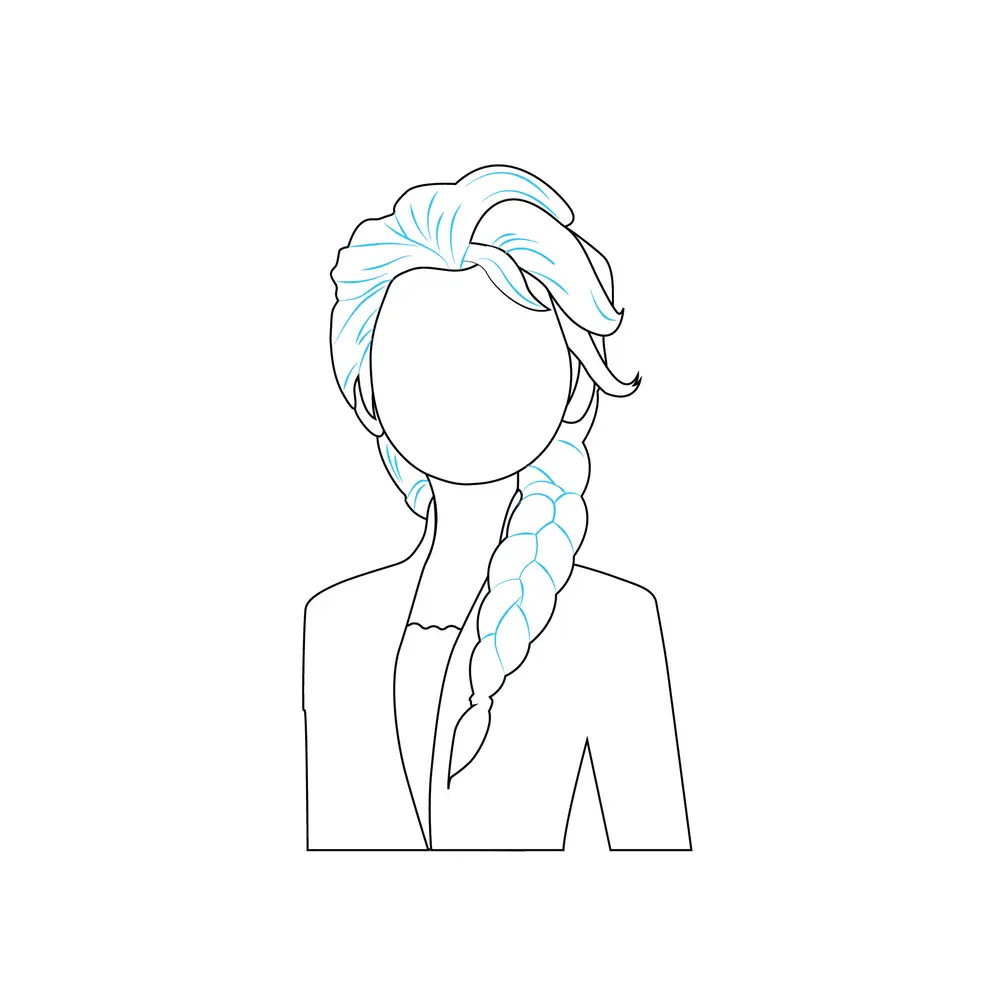 How to Draw Elsa Step by Step Step  4