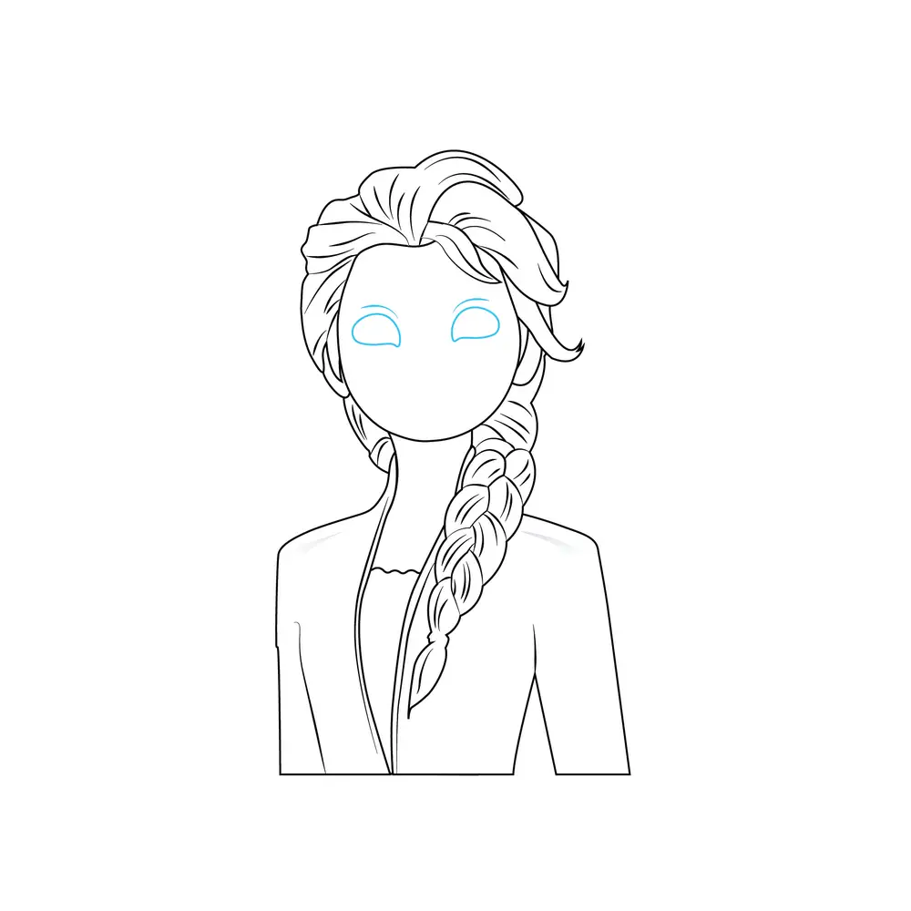 How to Draw Elsa Step by Step Step  6