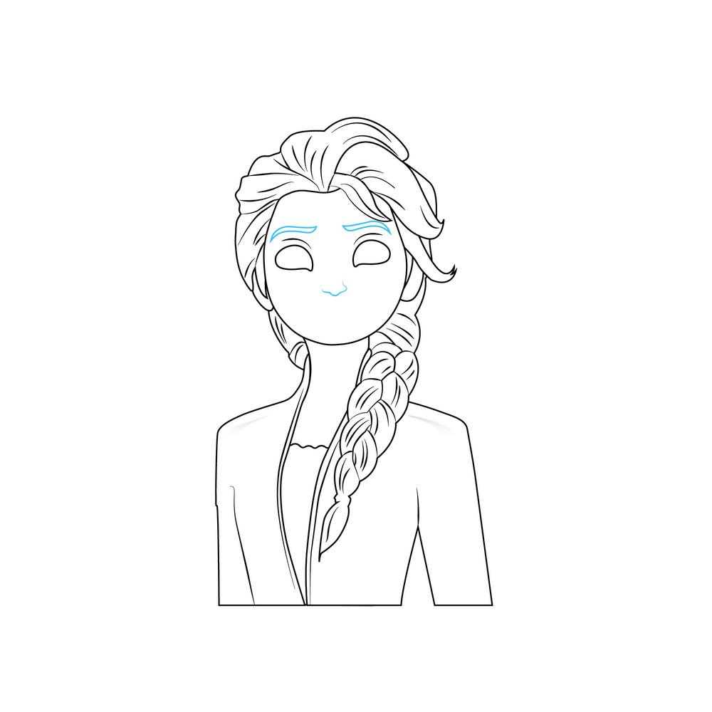 How to Draw Elsa Step by Step Step  7