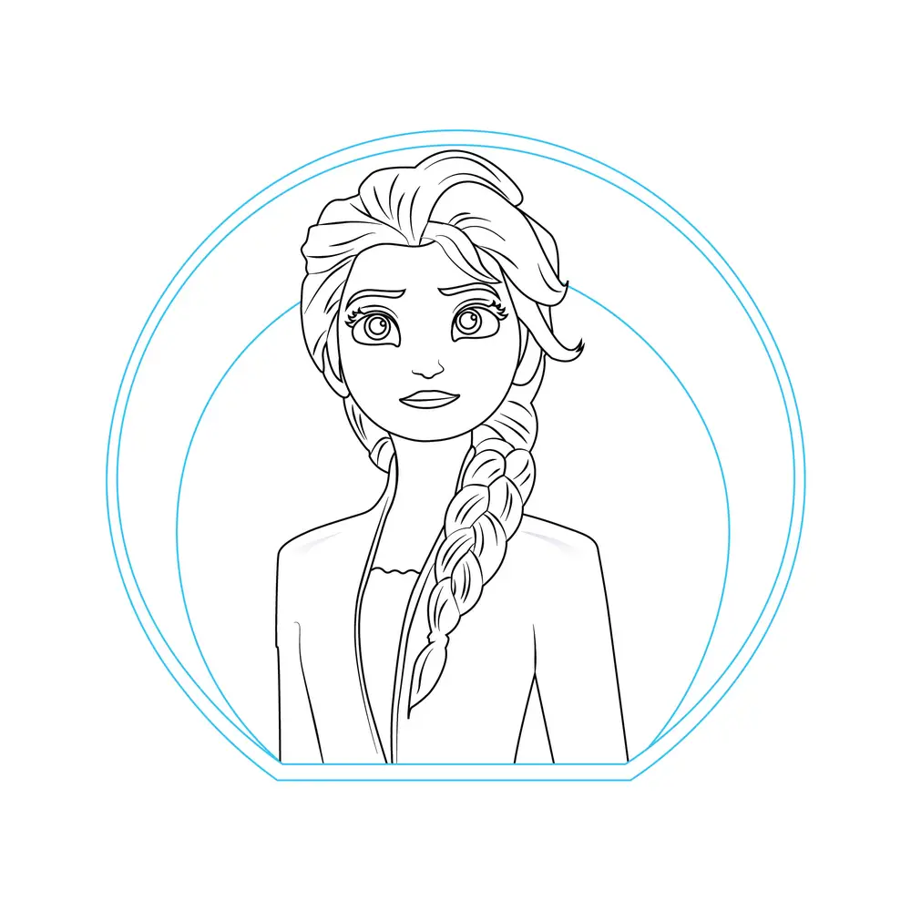 How to Draw Elsa Step by Step Step  9