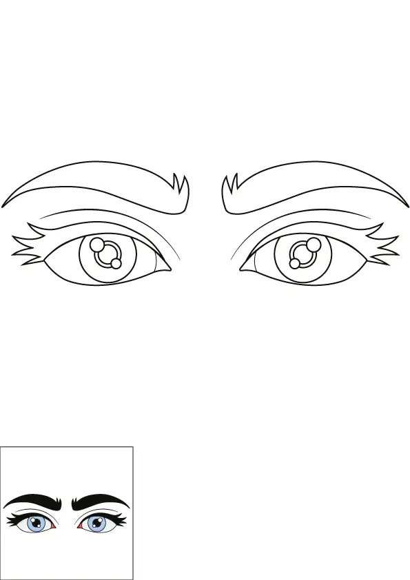 How to Draw Eyes Step by Step Printable Color