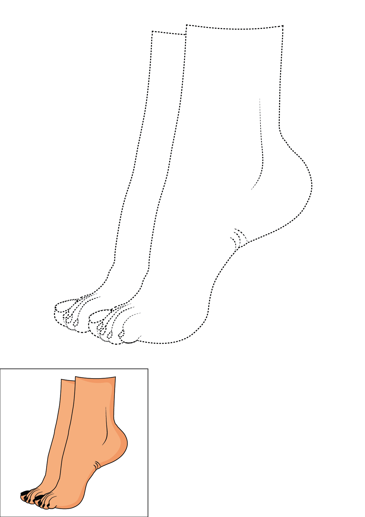 How to Draw A Feet Step by Step Printable Dotted