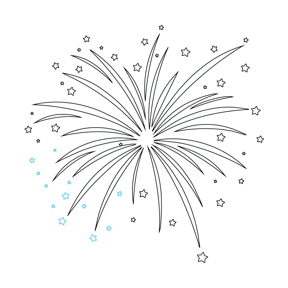 How to Draw A Fireworks Step by Step Step  10