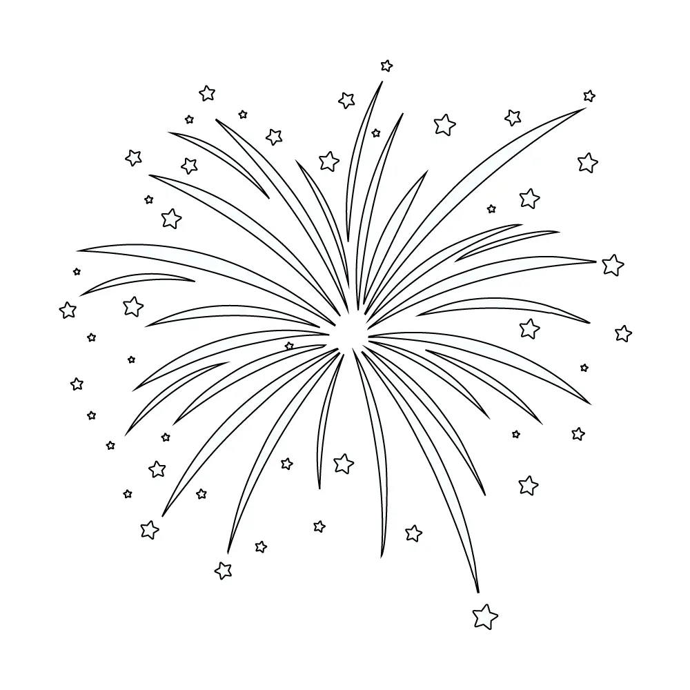 How to Draw A Fireworks Step by Step Step  11