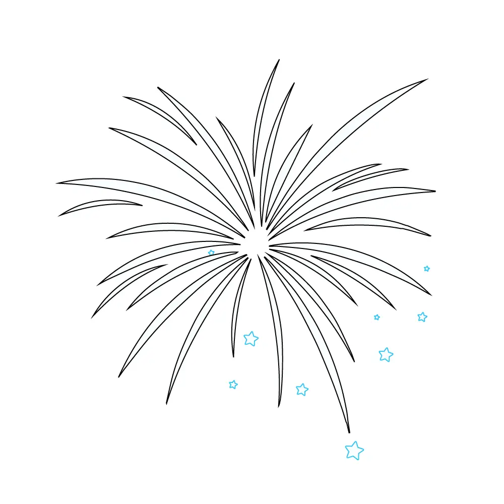 How to Draw A Fireworks Step by Step Step  7