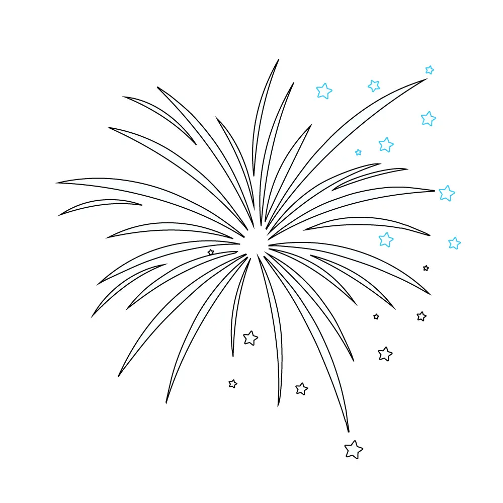 How to Draw A Fireworks Step by Step Step  8