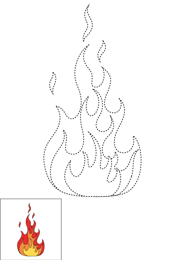 How to Draw Flames Step by Step Printable Dotted