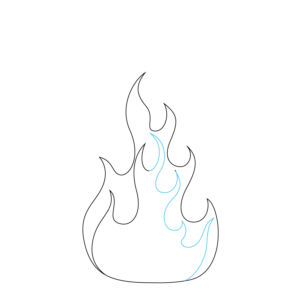 How to Draw Flames Step by Step Step  4