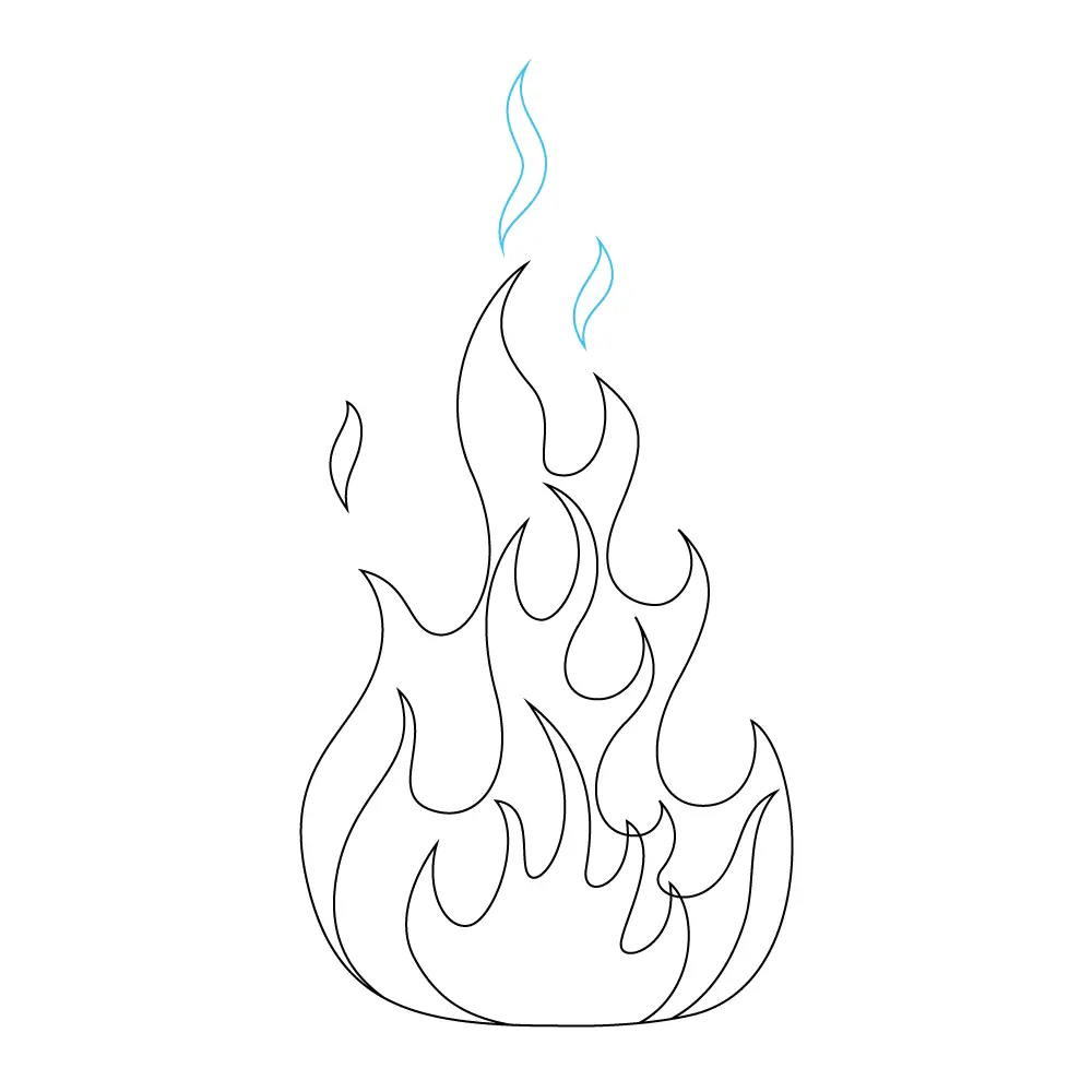 How to Draw Flames Step by Step Step  8